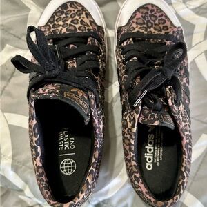 Adidas Animal Print Sneakers with Black and Pink Accents
